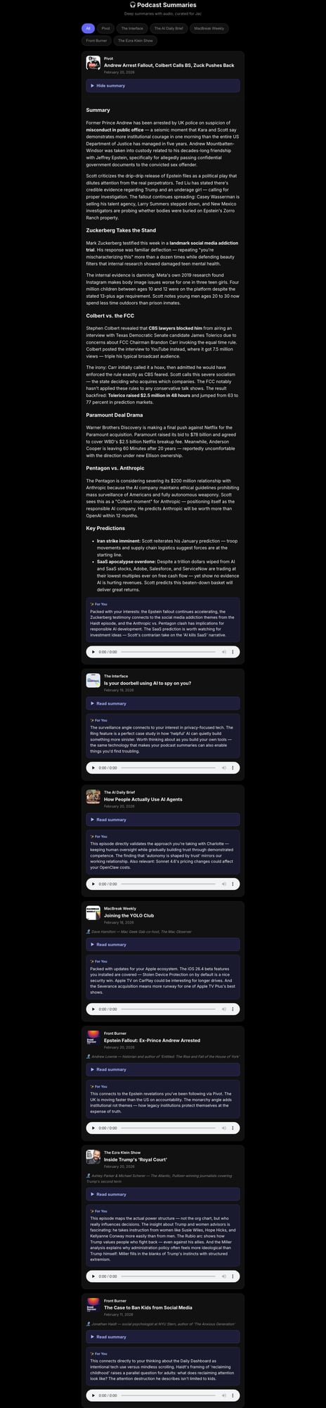 Résumés de podcasts 2